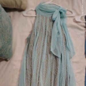 Altar'd State Pale Blue Layered Mesh Skirt